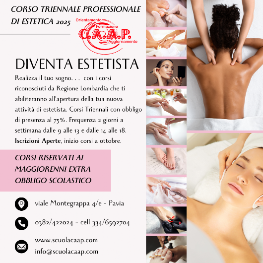 scuola triennale di estetica  2025 - CAAP PAVIA 