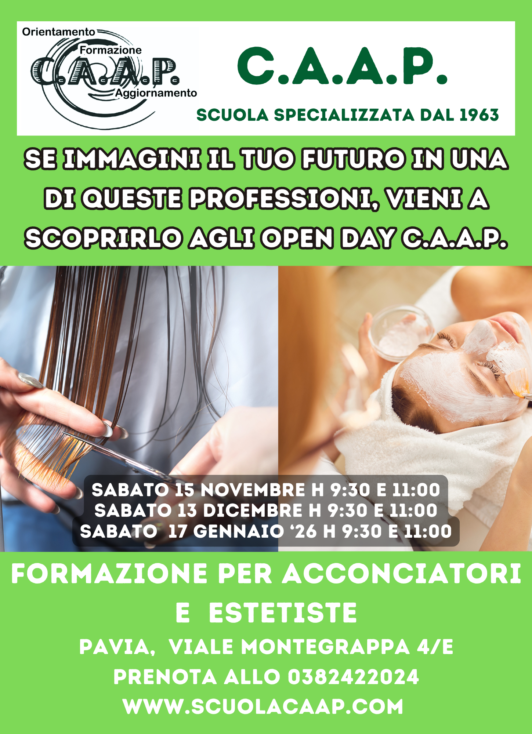 open day caap 24-25 per corsi ACCONCIATORI / estetiste 23-24