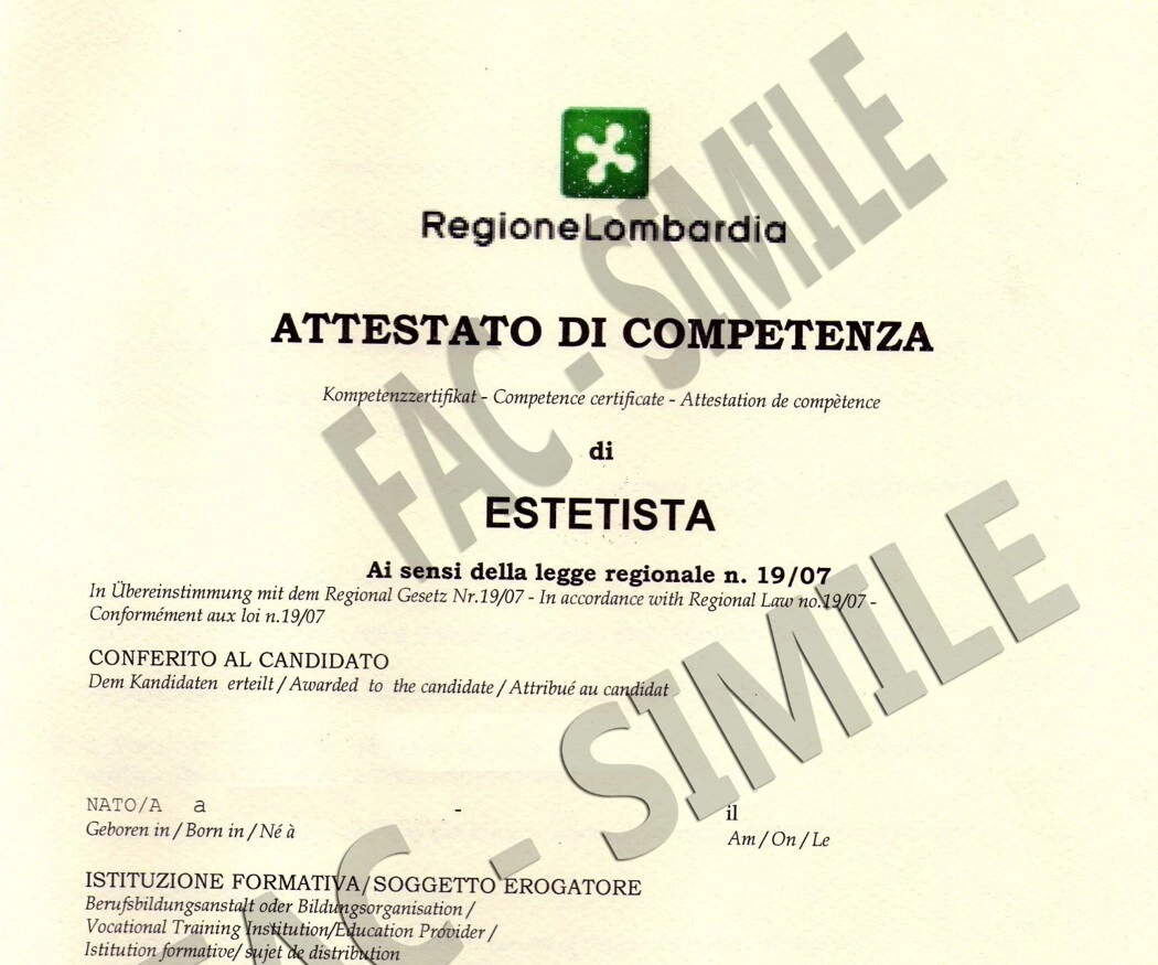 attestato regionale 