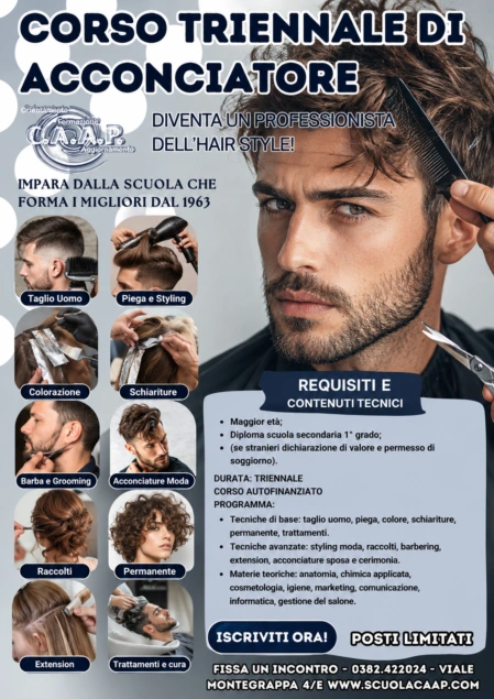 CORSO ACCONCIATORE con Scuola C.A.A.P.