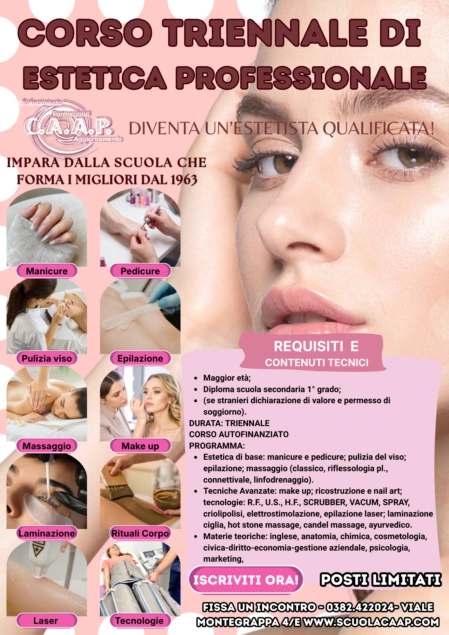 CORSO ESTETISTA con Scuola C.A.A.P.