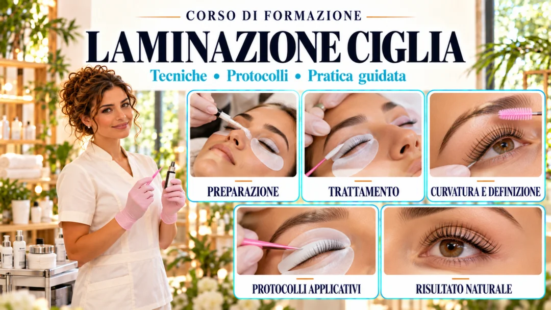 Corso di laminazione ciglia - corso professionale Scuola C.A.A.P. Pavia