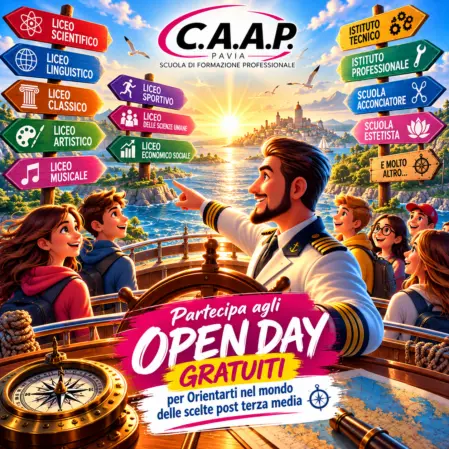 open day cartoon 2027-2028 caap pavia