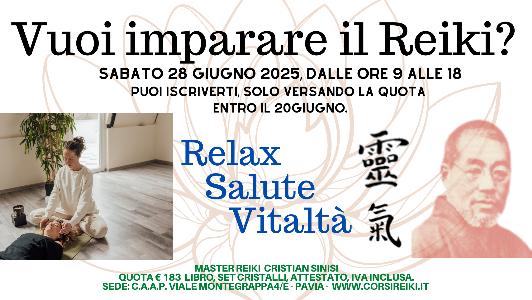 corso reiki e cristalli principianti 28 giugno 2025 pavia