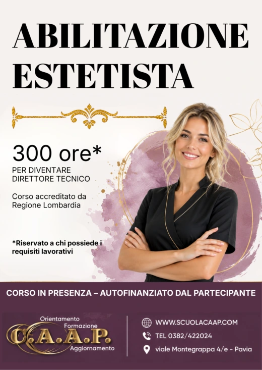 corso 300 ore ESTETISTE caap 