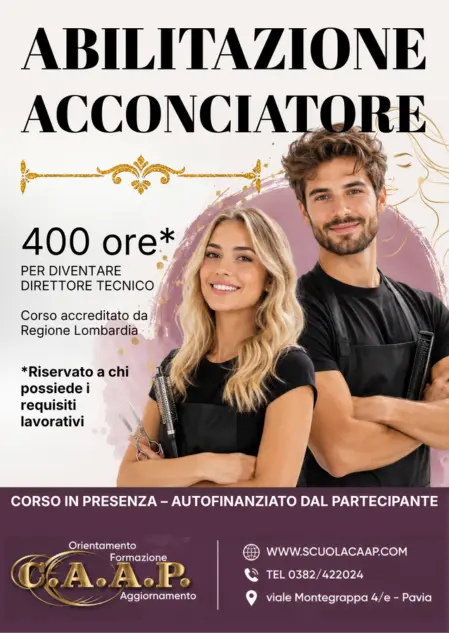 abilitazione 400ore ACCONCIATORE CAAP PAVIA